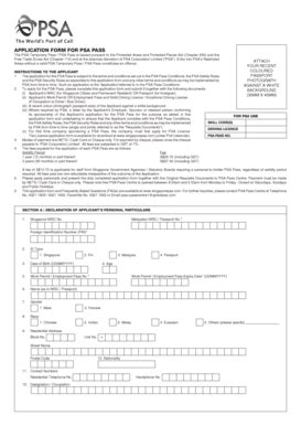 psa application form